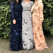 스팽글 abaya 두바이 터키어 드레스 이슬람 드레스 abayas 여성 hijab 드레스 kaftan 터키 이슬람 의류 caftan maroc omani(China)
