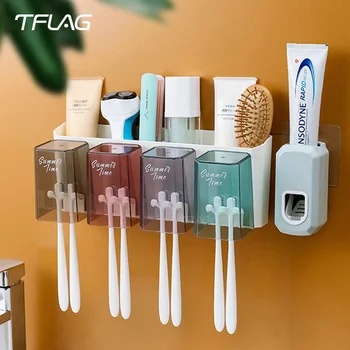 TFlag Toothbrush Bathroom Toothbrush Rack Free Punch Toothpaste Wall Mount Brushing Cup Set Smart Home Fashion
TFlag Toothbrush Bathroom Toothbrush Rack Free Punch Toothpaste Wall Mount Brushing Cup Set Smart Home Fashion