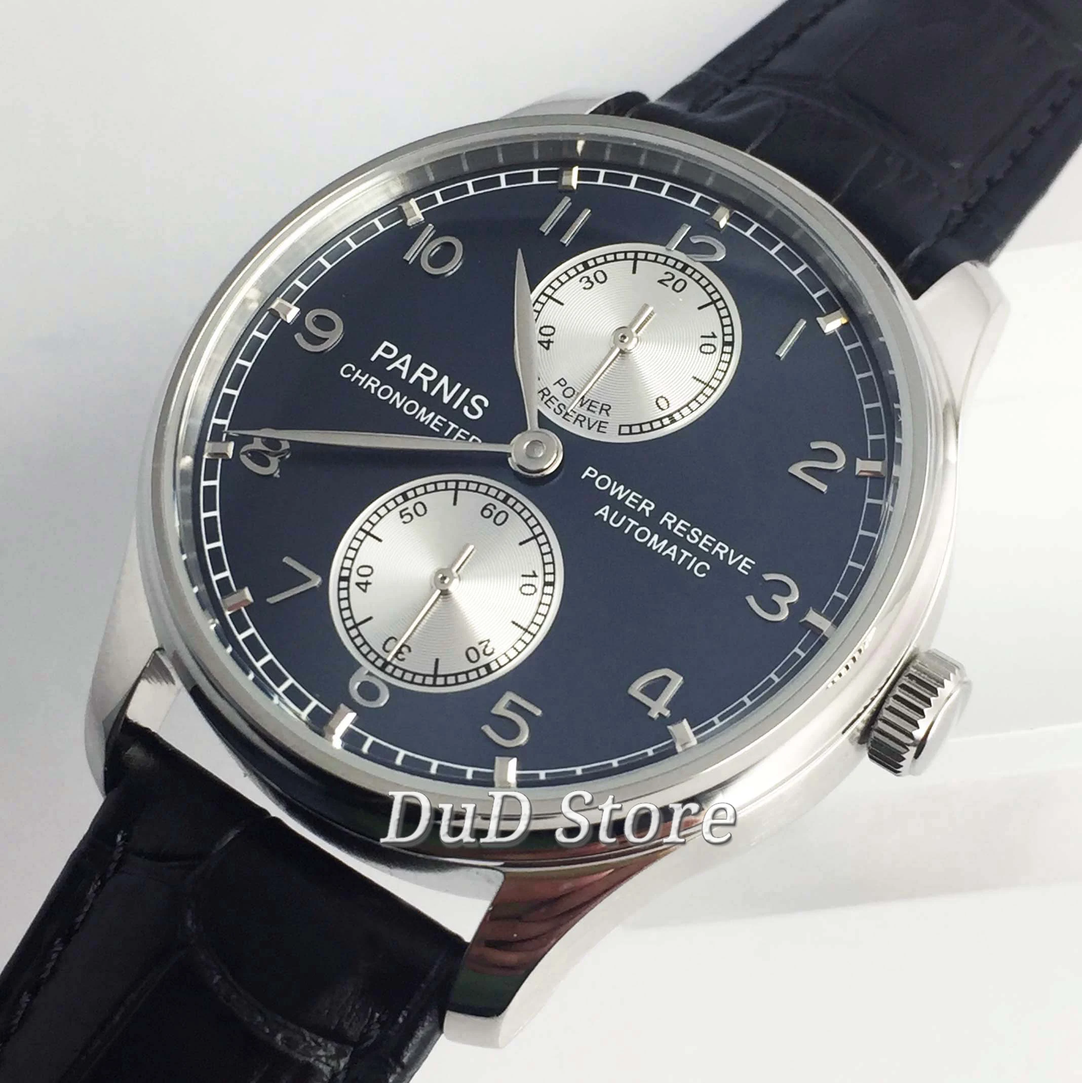 Parnis 43mm silver black dial power reserve Luxury Brand Genuine Leather clasp automatic movement mens watch
Parnis 43mm silver black dial power reserve Luxury Brand Genuine Leather clasp automatic movement mens watch