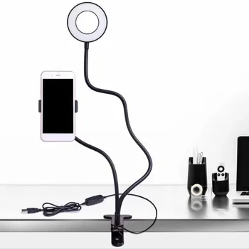 New USB Charging Power LED Selfie Ring Filling Light With Mobile Phone Clip Holder Lazy Bracket Desktop Clamp Eye Care Lamp
New USB Charging Power LED Selfie Ring Filling Light With Mobile Phone Clip Holder Lazy Bracket Desktop Clamp Eye Care Lamp