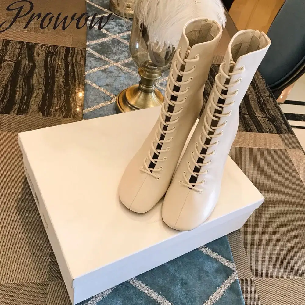 Prowow Balck Genuine Leather Lace Up Comfortable Ankle Boots Round Toe HIgh Heel Fashion Dress Boots Shoes Women
Prowow Balck Genuine Leather Lace Up Comfortable Ankle Boots Round Toe HIgh Heel Fashion Dress Boots Shoes Women
