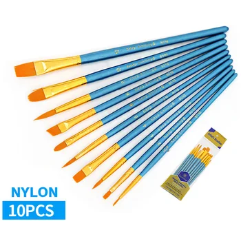 BGLN 10Pcs/Set Watercolor Gouache Paint Brushes Different Shape Round Pointed Tip Nylon Hair Painting Brush Set Art Supplies
BGLN 10Pcs/Set Watercolor Gouache Paint Brushes Different Shape Round Pointed Tip Nylon Hair Painting Brush Set Art Supplies