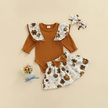 Autumn Baby Girl Floral Print Clothes Set Infant Long Sleeve O-neck Romper+Large Hem Short Skirt+Bow-knot Headband Outfits
Autumn Baby Girl Floral Print Clothes Set Infant Long Sleeve O-neck Romper+Large Hem Short Skirt+Bow-knot Headband Outfits