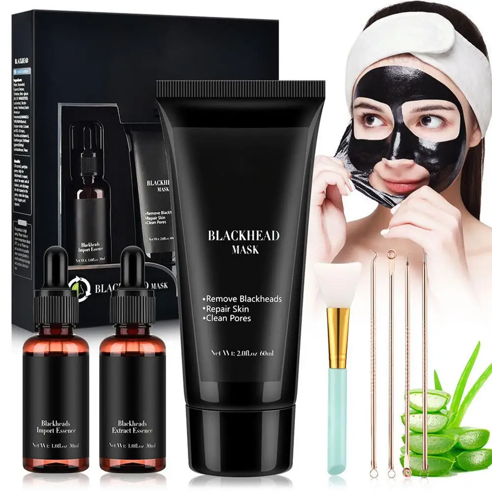 8PCS/Set Blackhead Remove Mask With Acne Needle Kit Deep Clean Remover Clear Black Head Cleansing Skin Care Cosmetic |