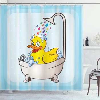 Duck Shower Curtain Cartoon Character Taking a Bath Bath Curtains Bathroom Decor with Hooks
Duck Shower Curtain Cartoon Character Taking a Bath Bath Curtains Bathroom Decor with Hooks
