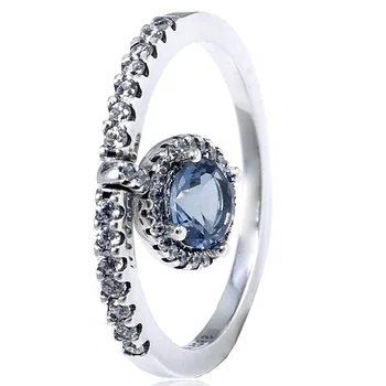 Authentic 925 Sterling Silver Ring Pave Classic Elegance With Blue Crystal For Women Wedding Party Gift Fine Jewelry
Authentic 925 Sterling Silver Ring Pave Classic Elegance With Blue Crystal For Women Wedding Party Gift Fine Jewelry