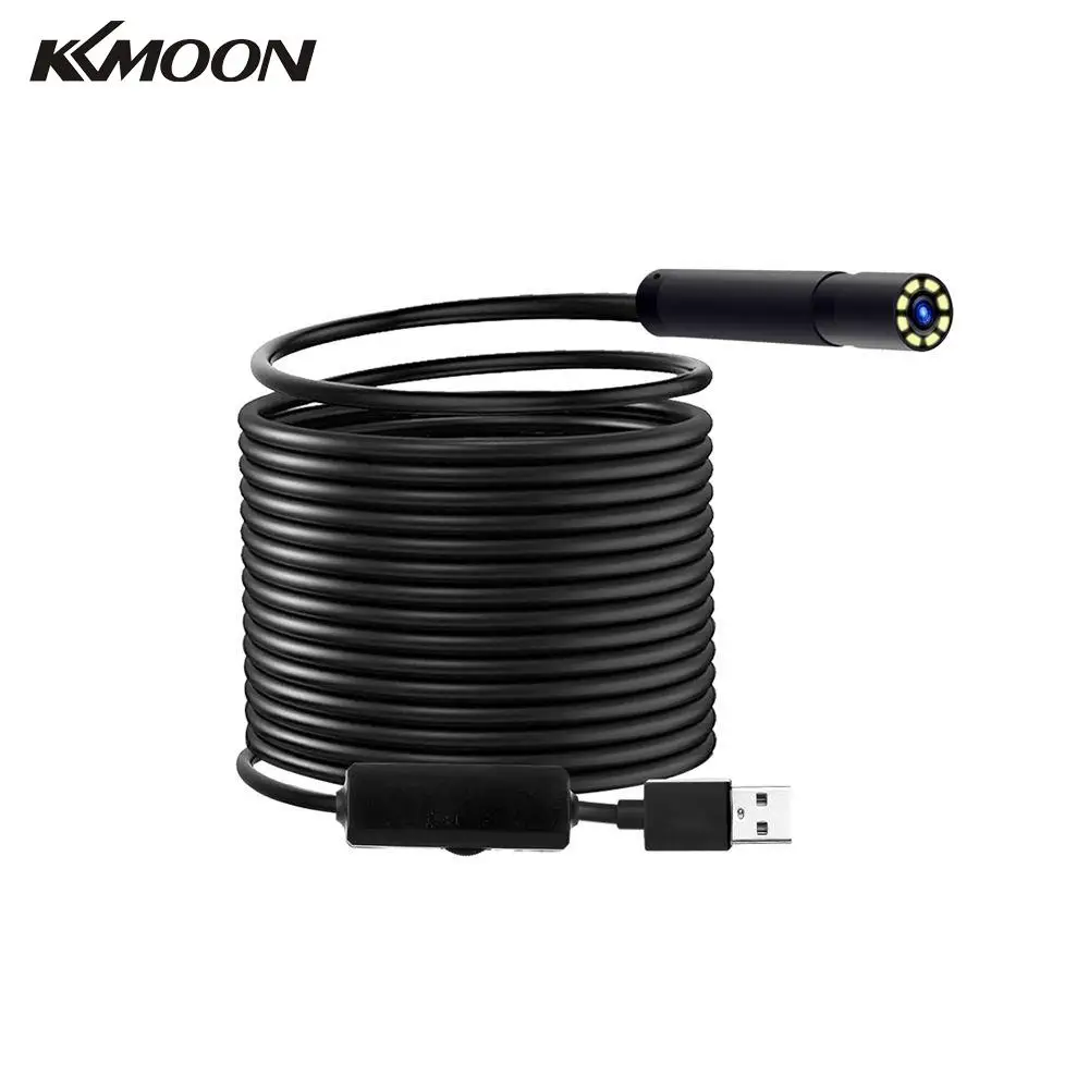 

KKMOON 2/5/10m IP67 Waterproof USB Endoscope 1920*1080 HD Industrial Borescope Inspection Camera Built-in 8pcs LEDs 8mm Lens