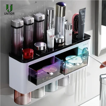 UNTIOR 2020 New Bathroom Accessories Toothbrush Holder With Cups Automatic Toothpaste Squeezer Bathroom Organizer Storage Rack
UNTIOR 2020 New Bathroom Accessories Toothbrush Holder With Cups Automatic Toothpaste Squeezer Bathroom Organizer Storage Rack