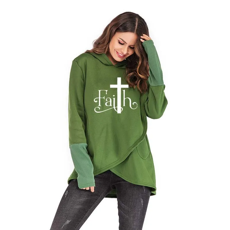Новинка осени 2020 модные толстовки с надписью Faith свитера для женщин пуловер