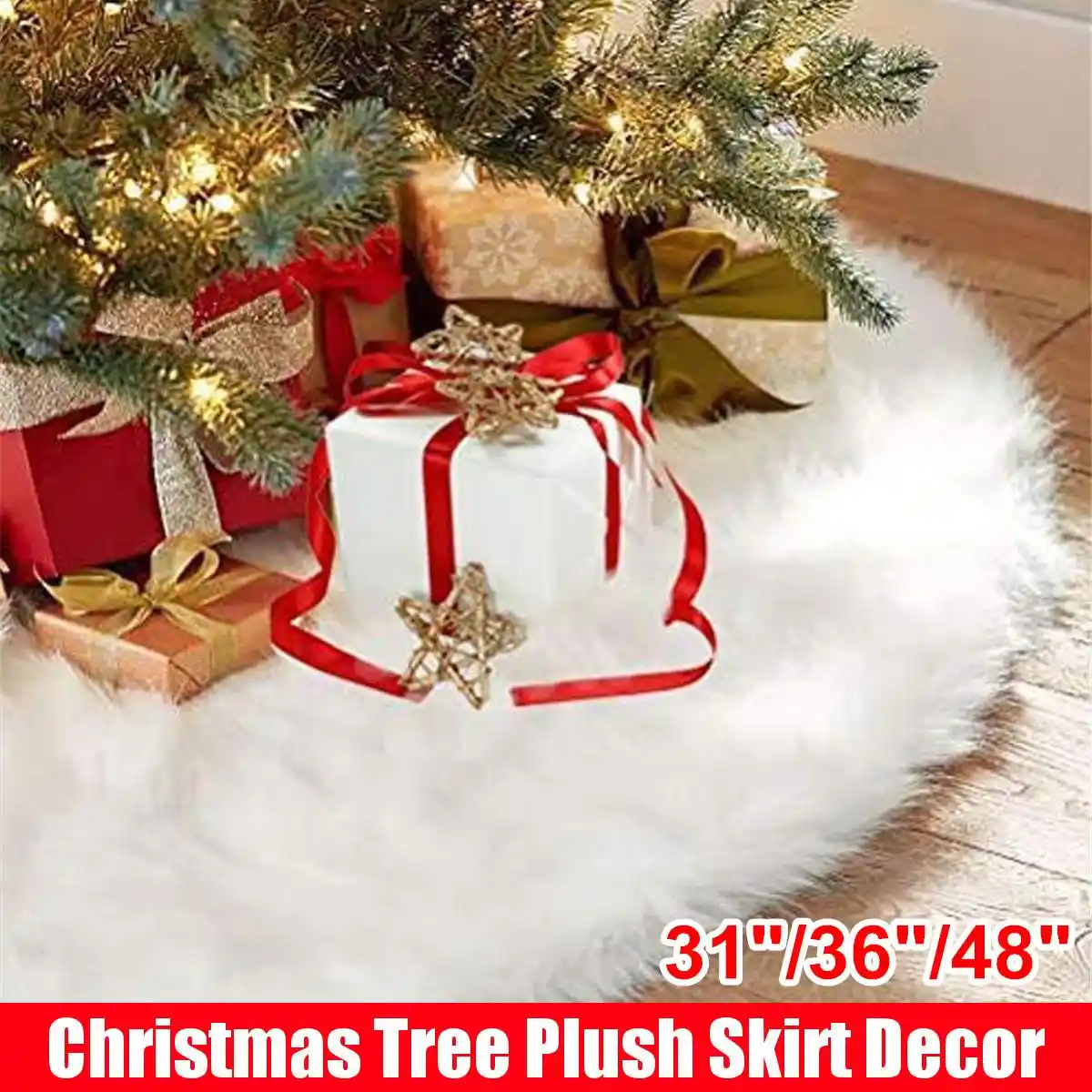 soft christmas tree skirts non-woven lace velcro apron blanket