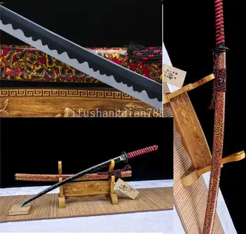 T1095 CARBON STEEL BLACK BLADE HANDMADE JAPANESE SAMURAI SWORD KATANA BLACK TSUBA
T1095 CARBON STEEL BLACK BLADE HANDMADE JAPANESE SAMURAI SWORD KATANA BLACK TSUBA