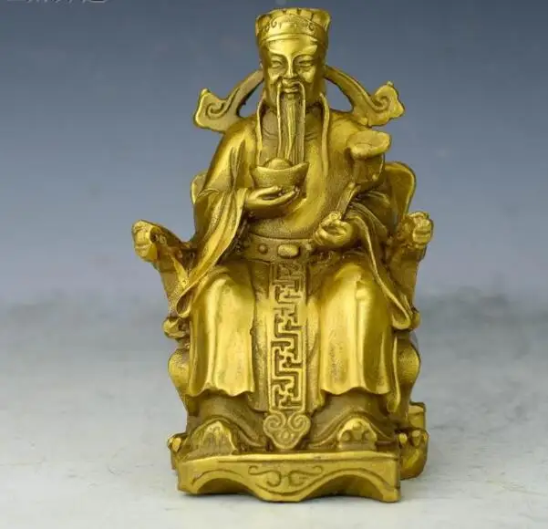 1028 -- медная монета Бог бронзовая статуя богатства бог горшок с сокровищами