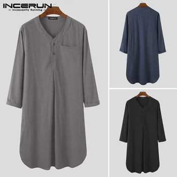 INCERUN Cotton Men Sleep Robes Homewear Solid V Neck Long Sleeve 2020 Nightgown Stylish Loose Leisure Cozy Men's Bathrobes S-5XL
INCERUN Cotton Men Sleep Robes Homewear Solid V Neck Long Sleeve 2020 Nightgown Stylish Loose Leisure Cozy Men's Bathrobes S-5XL