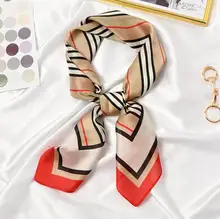 New 70x70cm Women Multifunction Polyester Silk Scarf Elegant Stripes Printed Casual Satin Small Square Wraps Scarves Shawl
New 70x70cm Women Multifunction Polyester Silk Scarf Elegant Stripes Printed Casual Satin Small Square Wraps Scarves Shawl