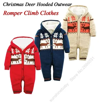 Infant Baby Winter Thick Warm Romper Climb Clothes Christmas Deer Hooded Outwear Kids Cotton Plus Lamb Velvet Christmas Clothes 
Infant Baby Winter Thick Warm Romper Climb Clothes Christmas Deer Hooded Outwear Kids Cotton Plus Lamb Velvet Christmas Clothes