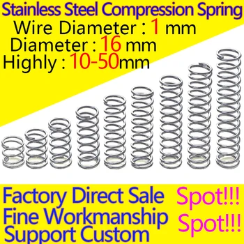 Stainless Steel Compression Spring 304 Spring Return Spring Wire Diameter 1.0mm Diameter 16mm In Stock Same-day Delivery
Stainless Steel Compression Spring 304 Spring Return Spring Wire Diameter 1.0mm Diameter 16mm In Stock Same-day Delivery