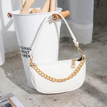 Fashion Crocodile Pattern Baguette Bags Mini PU Leather Shoulder Bags For Women 2020 Chain Design Luxury Hand Bag Female Travel
Fashion Crocodile Pattern Baguette Bags Mini PU Leather Shoulder Bags For Women 2020 Chain Design Luxury Hand Bag Female Travel