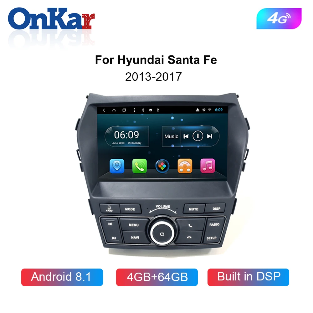 ONKAR автомобильный Android GPS навигатор для Hyundai Santa Fe XL 2013-2017 9 0 автомобильное радио ОЗУ