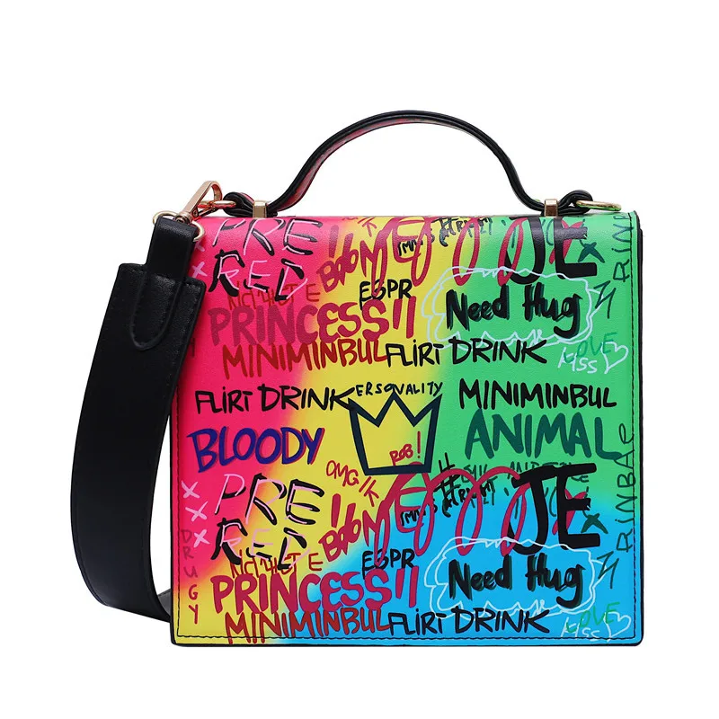 bags for women 2020 autumn and winter new personality contrast color graffiti portable small square bag shoulder messenger bag 
bags for women 2020 autumn and winter new personality contrast color graffiti portable small square bag shoulder messenger bag