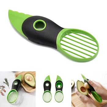 3 In 1 Avocado Slicer Peeler Cutter Tools Multifunction Fruit Splitter Plastic Knife Peeler Scoop Separator Tool Kitchen Gadget