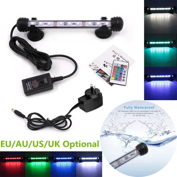 

RGB Waterproof LED Aquarium Lights Fish Tank Light Bar White Submersible Underwater Clip Lamp Aquatic Decor US/EU/UK