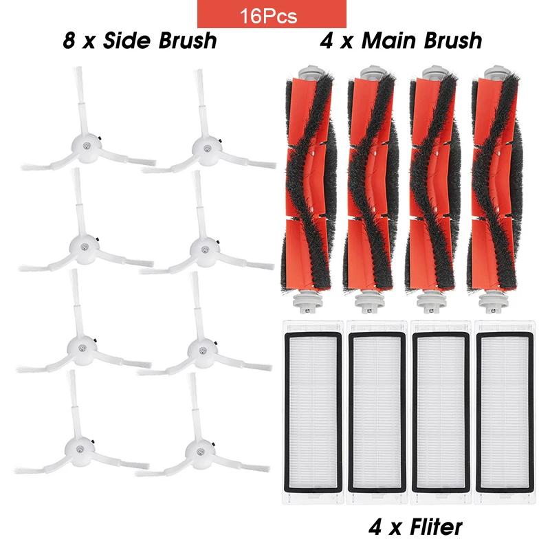 5/8/16/18/25PCS Robot Vacuum Cleaner Parts Replacement Kit for Xiaomi Robo2 S50 S51 Main Brush Filters Side Brushes Accessories
5/8/16/18/25PCS Robot Vacuum Cleaner Parts Replacement Kit for Xiaomi Robo2 S50 S51 Main Brush Filters Side Brushes Accessories