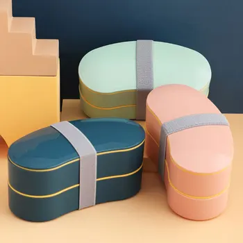 Japanese Style Double Layer Lunch box Fiambreras Para Comida Eco friendly Plastic Moon shape Microwavable School lunch box Bento 
Japanese Style Double Layer Lunch box Fiambreras Para Comida Eco friendly Plastic Moon shape Microwavable School lunch box Bento