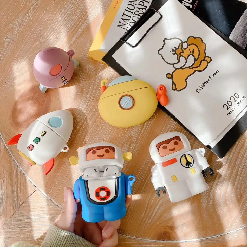 3D Cute Earphone Case For Airpods 2 Case Cartoon Cat Space for Apple Air pods Case Silicone Dinosaur Headphone Cover for Earpods
3D Cute Earphone Case For Airpods 2 Case Cartoon Cat Space for Apple Air pods Case Silicone Dinosaur Headphone Cover for Earpods