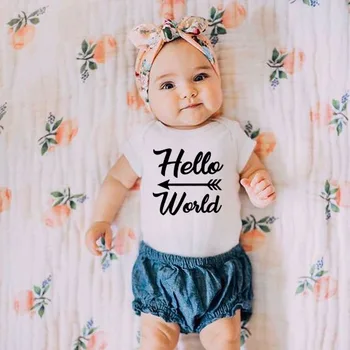 Hello World Summer Baby Rompers Cute Baby Boys Girls Clothes Short Sleeved Baby Unisex Baby One-piece Jumpsuit 
Hello World Summer Baby Rompers Cute Baby Boys Girls Clothes Short Sleeved Baby Unisex Baby One-piece Jumpsuit