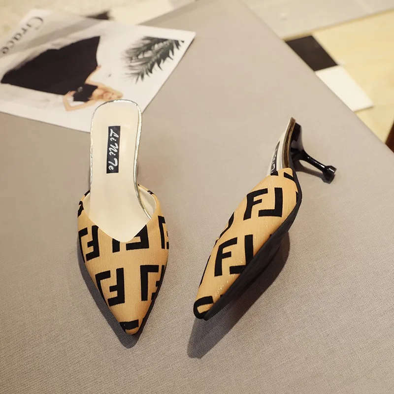 High Heel Closed Toe Slippers Women Fashion Easy-matching Spring Thin Heel Half Slippers Concise Shallow Print Slides Outside
High Heel Closed Toe Slippers Women Fashion Easy-matching Spring Thin Heel Half Slippers Concise Shallow Print Slides Outside