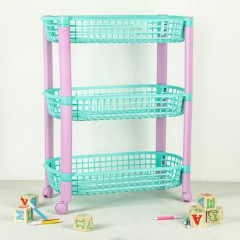 Shelf for toys on wheels 3 sections "Confetti", color turquoise
Shelf for toys on wheels 3 sections "Confetti", color turquoise