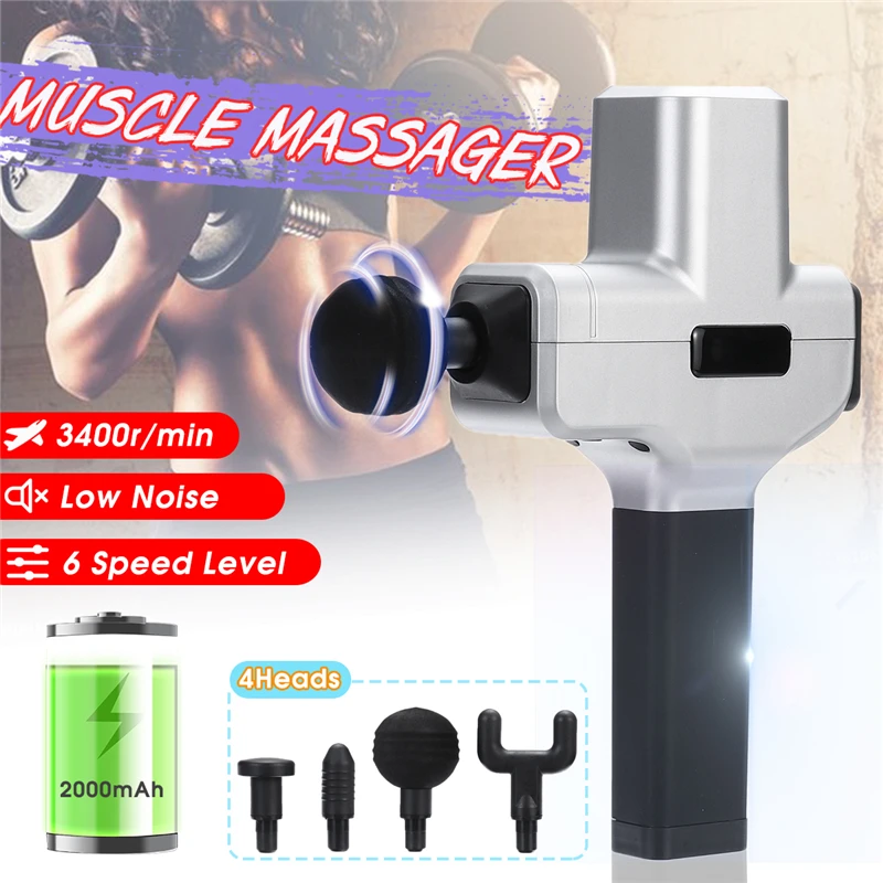 Muscle Massage 3400R/MIN Gun Deep Tissue Therapy Massager Body Exercising Trainning Pain Relief Shaping Machine with 4 Heads
Muscle Massage 3400R/MIN Gun Deep Tissue Therapy Massager Body Exercising Trainning Pain Relief Shaping Machine with 4 Heads