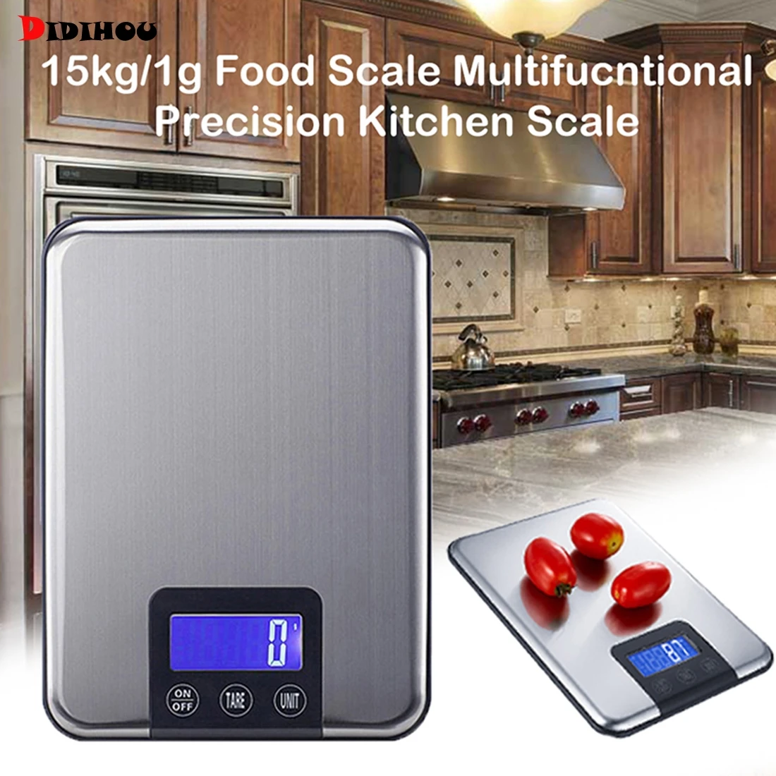 DIDIHOU Household Kitchen Scale 15kg/1g Baking Cooking Tools Food Diet Electronic Postal Balance Weigh LCD Digital Weight Scale
DIDIHOU Household Kitchen Scale 15kg/1g Baking Cooking Tools Food Diet Electronic Postal Balance Weigh LCD Digital Weight Scale