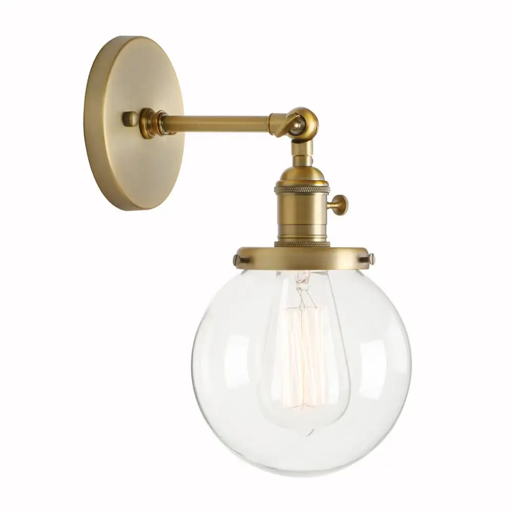 Permo Vintage Industrial Wall Sconce Lighting Fixture with Mini 5.9" Round Clear Glass Globe Hand Blown Shade
Permo Vintage Industrial Wall Sconce Lighting Fixture with Mini 5.9" Round Clear Glass Globe Hand Blown Shade
