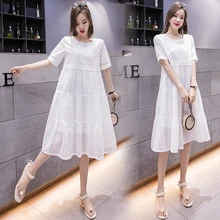 New 2021 Summer Hollow Loose Round Neck Short Sleeve Pure Color Mid-Length Cotton Fashion Maternity Dress
New 2021 Summer Hollow Loose Round Neck Short Sleeve Pure Color Mid-Length Cotton Fashion Maternity Dress