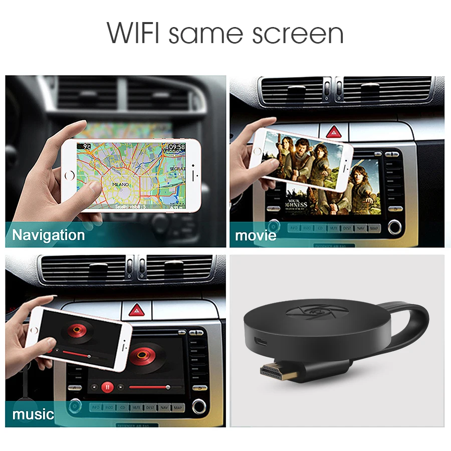 Беспроводной Wi Fi адаптер Mirascreen HDMI портативный ТВ приемник 4K 1080P Поддержка Airplay