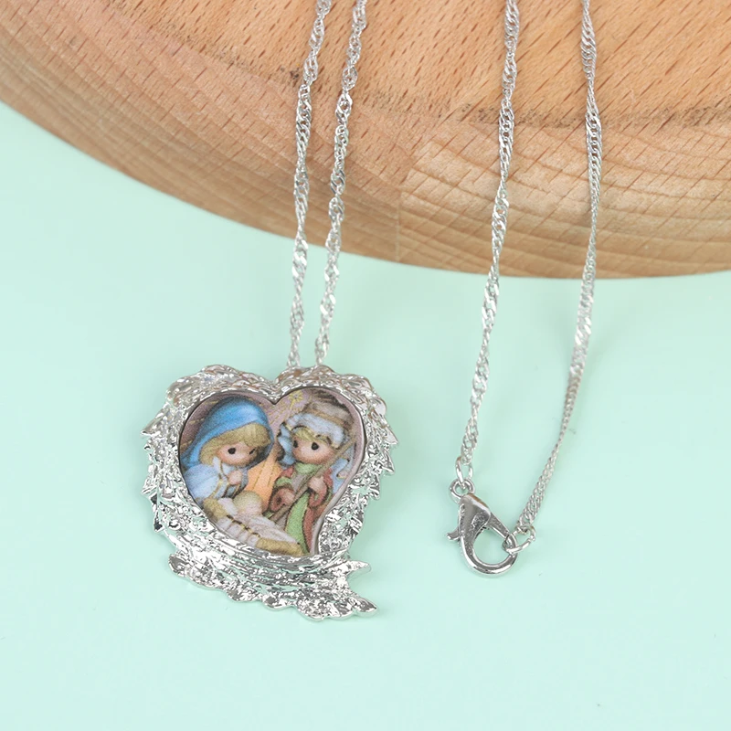 Женское Ожерелье в форме сердца ожерелье с Иисусом для дочери друзей ювелирные