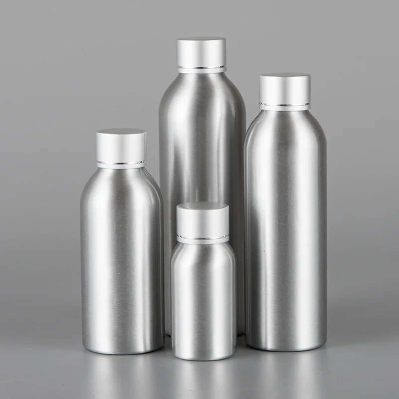 

30ml/50ml/100ml Silver Aluminum Bottle With Screw Cap,Metal Storage Cosmetic Package Container For Essential Oil Perfume Spa Oil