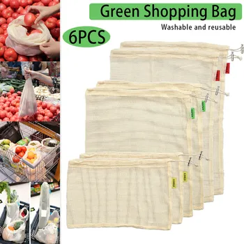 6Pcs/set Reusable Mesh Produce Bags Non Plastic Cotton Vegetable Bags Washable See-through Drawstring Bags for Shopping D6
6Pcs/set Reusable Mesh Produce Bags Non Plastic Cotton Vegetable Bags Washable See-through Drawstring Bags for Shopping D6