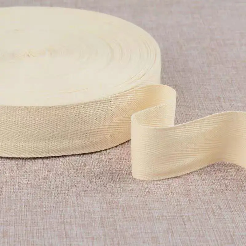 Description Picture 4 of item3yds 6-50mm Black White Webbing Herringbone Belt Clothing Accessories Handmade Diy Cotton Cloth Belt Edging Strip Bandage Ribbon