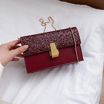 Ladies Messenger Handbag 2020 New Fashion Solid Color Small Square Bag PU Leather Waterproof Sequins Women Bag Shoulder Bag
Ladies Messenger Handbag 2020 New Fashion Solid Color Small Square Bag PU Leather Waterproof Sequins Women Bag Shoulder Bag