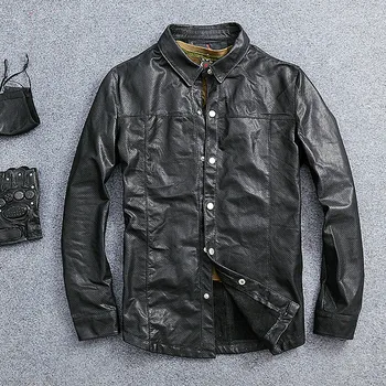 Genuine Leather Shirt Men's Leather Jacket Men's Slim Long Sleeve Sheepskin Breathable Shirt Customizable size | 203902010760
Genuine Leather Shirt Men's Leather Jacket Men's Slim Long Sleeve Sheepskin Breathable Shirt Customizable size | 203902010760
