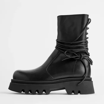 2020 new strapping medium length boots female leather boots black handsome short tube motorcycle boots with thick
2020 new strapping medium length boots female leather boots black handsome short tube motorcycle boots with thick