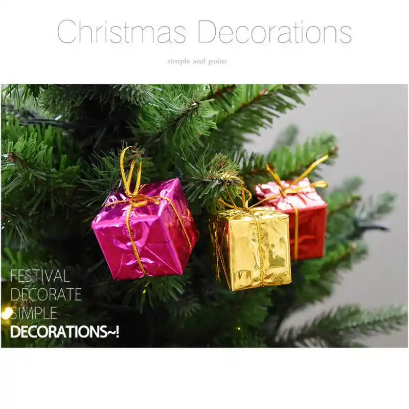 christmas xmas tree multicolored small gift box ornament diy