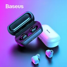 Baseus W01 TWS Bluetooth Fone de Ouvido Sem Fio Fone De Ouvido Bluetooth 5.0 Estéreo Baixo fones de ouvido Sem Fio Com Microfone HD Para O Telefone(China)