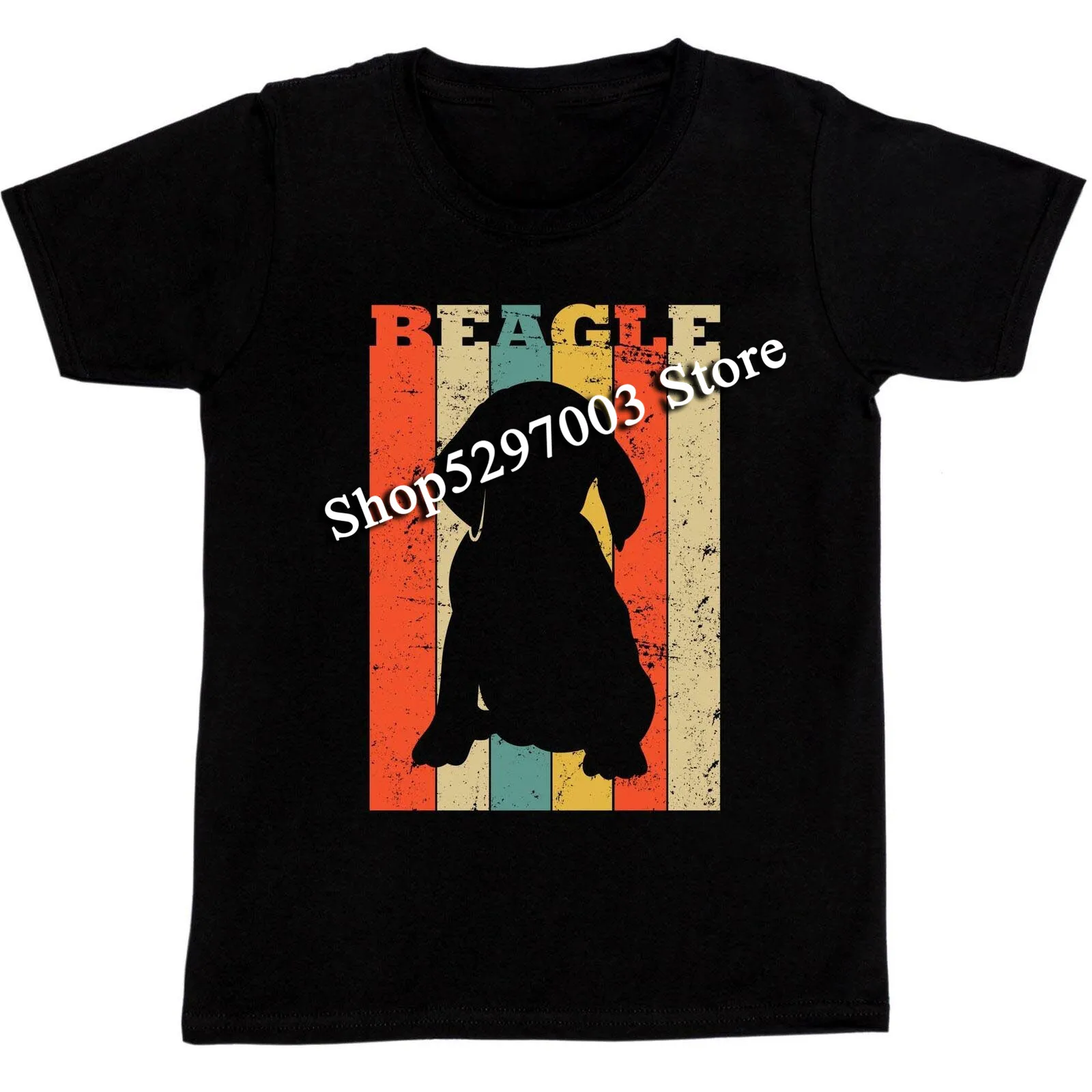 1 футболка для мальчиков цветная в стиле ретро с изображением собаки Бигл