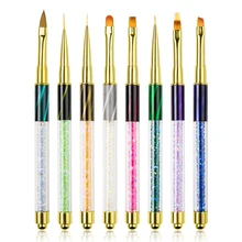 19cm 네일 브러쉬 네일 아트 매니큐어 고양이 눈 브러쉬 세트 라인 꽃 도트 페인팅 디자인 아크릴 네일 브러쉬 젤 폴란드어(China)