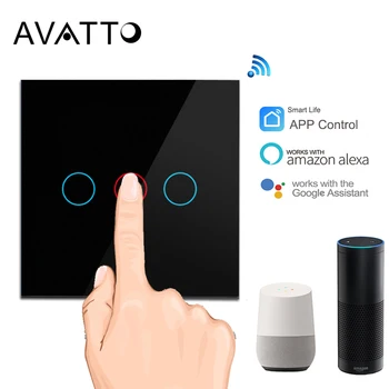 AVATTO Wifi Touch Switch Smart Light Switch Panel 1/2/3 Gang wifi light switch EU Standard Work with Alexa Google Home
AVATTO Wifi Touch Switch Smart Light Switch Panel 1/2/3 Gang wifi light switch EU Standard Work with Alexa Google Home