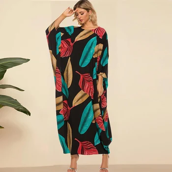 Siskakia Ramadan Eid Mubarak Dubai Turkish Abaya Colored leaf print Plus Size Batwing Sleeve Gown Dress Muslim Islamic Clothing
Siskakia Ramadan Eid Mubarak Dubai Turkish Abaya Colored leaf print Plus Size Batwing Sleeve Gown Dress Muslim Islamic Clothing