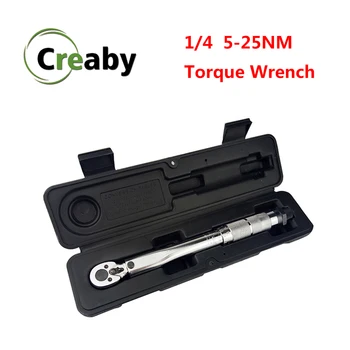 Adjustable 1/4" Square Drive 5-25NM Torque Wrench Two-way Precise Ratchet Wrench Spanner Hand Tool For Car Bicycle Motorbike Use
Adjustable 1/4" Square Drive 5-25NM Torque Wrench Two-way Precise Ratchet Wrench Spanner Hand Tool For Car Bicycle Motorbike Use